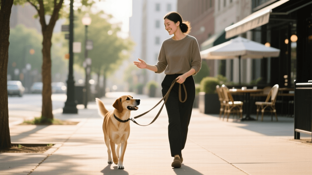 Loose lead walking training, step by step