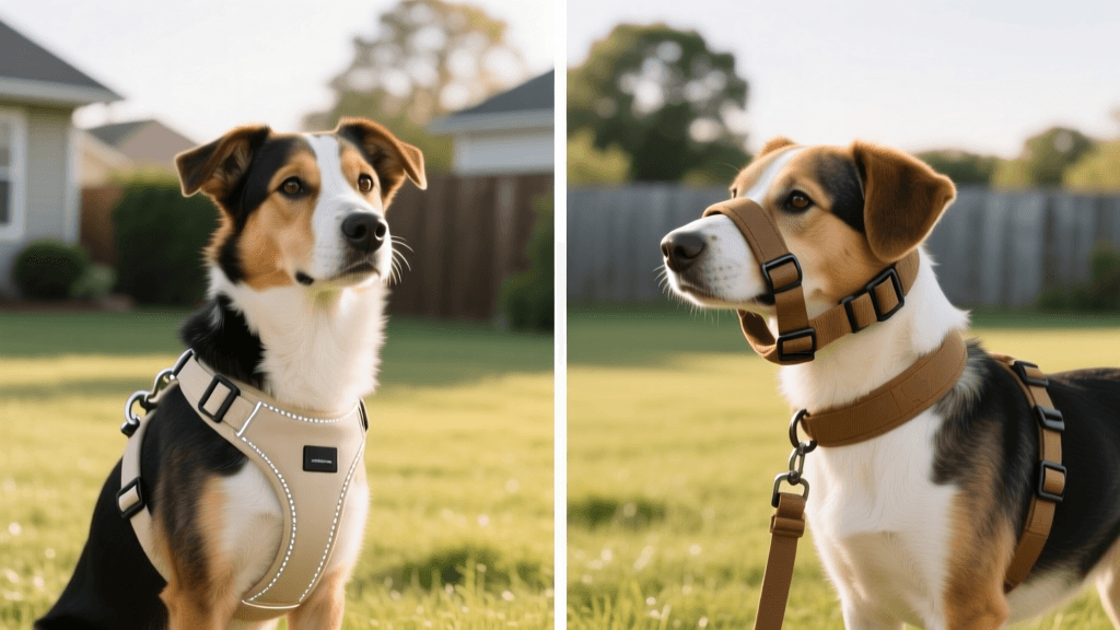 Front-Clip Harness vs Head Halter for Leash Training