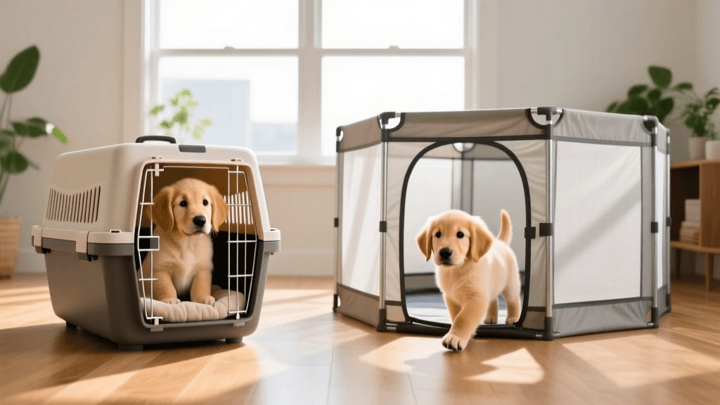 Puppy Crate vs Playpen: Side-by-Side Confinement Guide