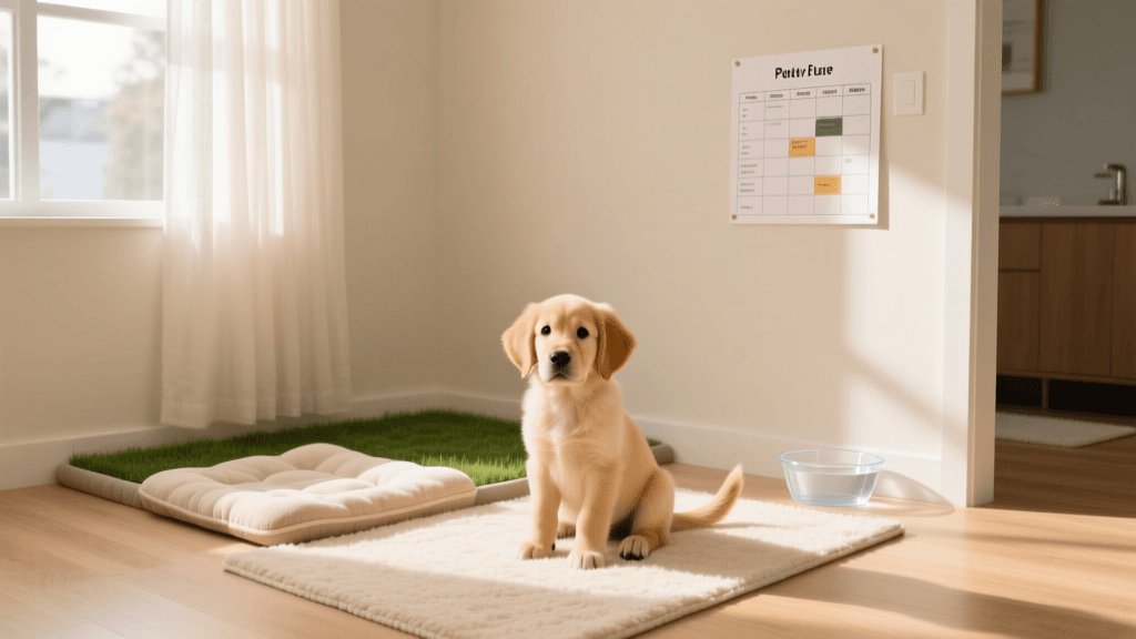 First-Week Force-Free Puppy Potty Training Setup 2026