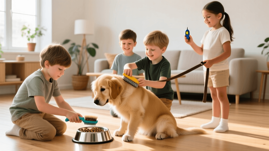 Age-Appropriate Puppy Care Chores for Kids and Families