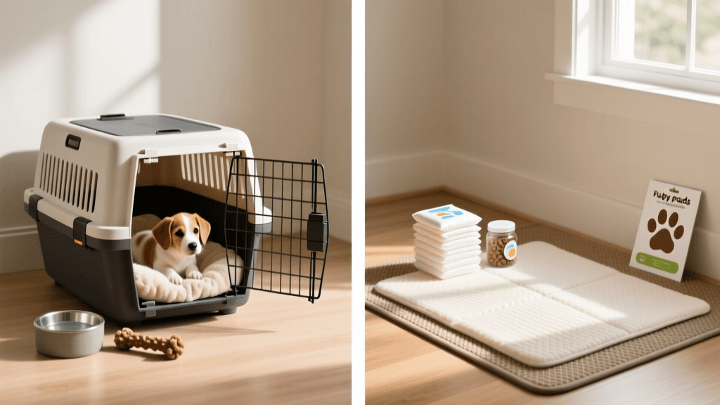 Crate Training vs Puppy Pads: Best Potty Method Compared