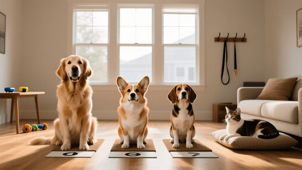 Station Training Multiple Dogs in a Multi-Pet Home