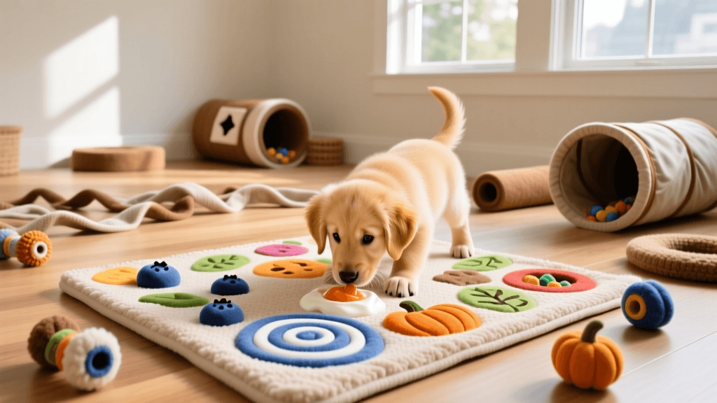 Puppy Enrichment Zones 2026: Lick Mat & Snuffle Setup