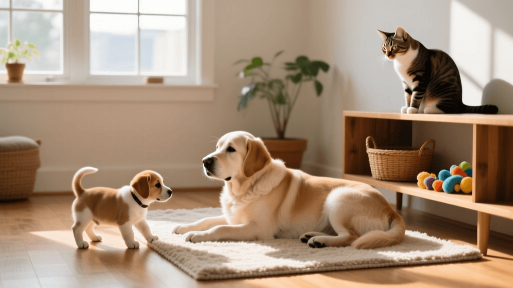Introducing a New Puppy to Resident Cats and Senior Dogs