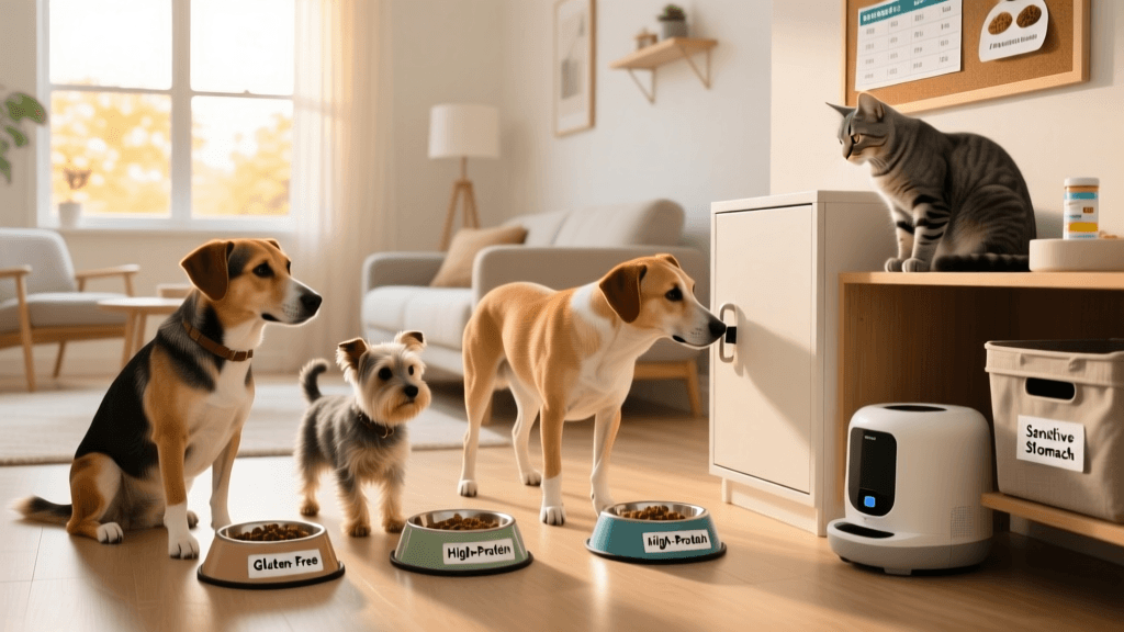 Managing Special Diets and Meds in Multi-Pet Homes