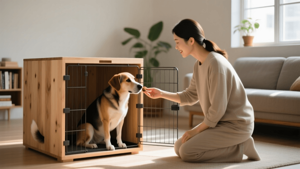 Crate training a dog for happy alone time