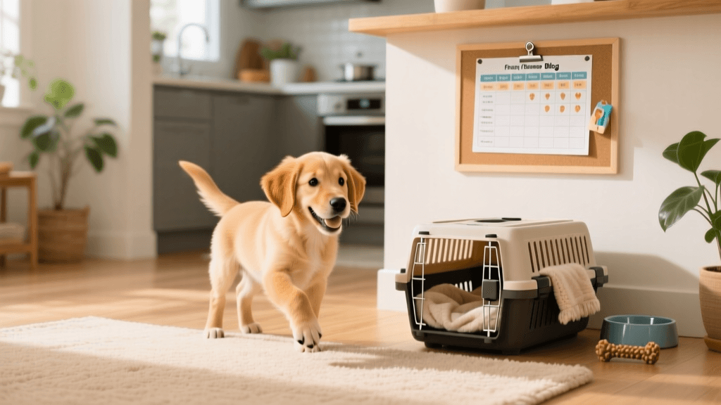 First-Time Puppy Potty Training Schedule and Crate Guide