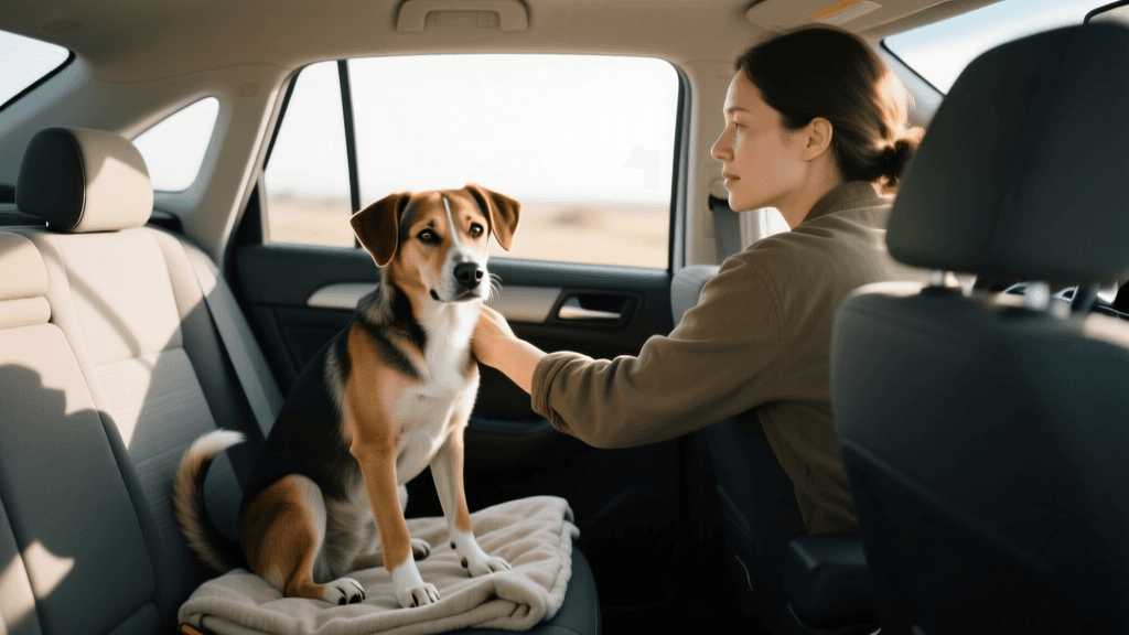 Travelling in the car with a nervous dog