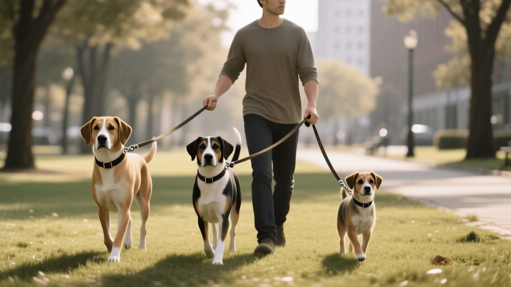 How to Train Multiple Dogs to Walk on a Leash Together